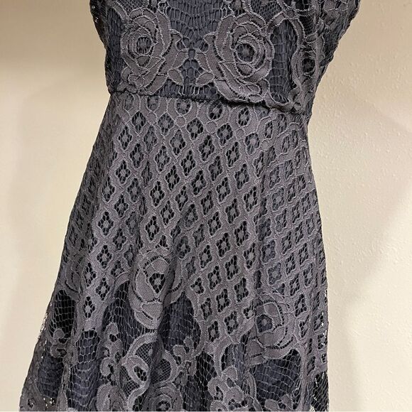 Lulus Charlotte Charcoal Grey Lace Skater Dress - Picture 5 of 15